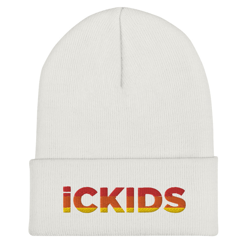 icKids Orange Gradient Embroidered Beanie