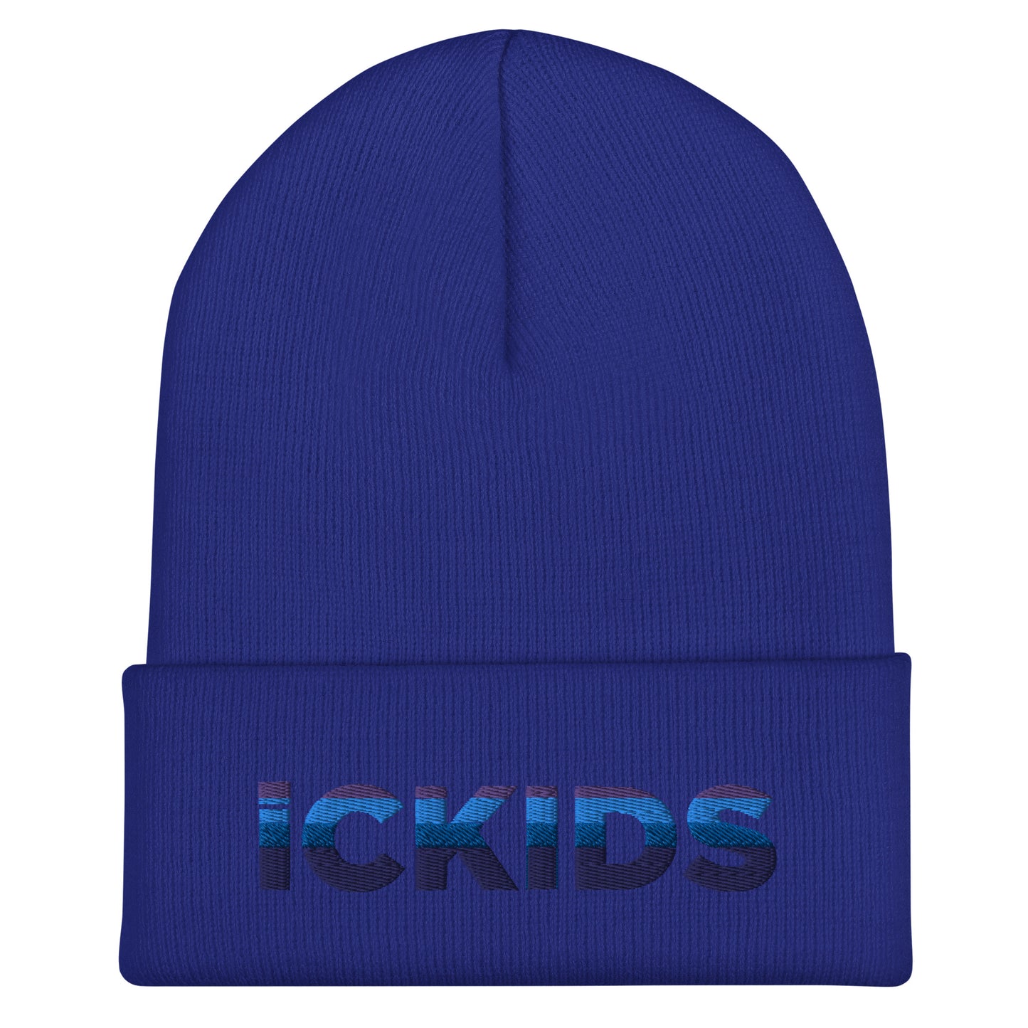 icKids Blue Gradient Embroidered Beanie